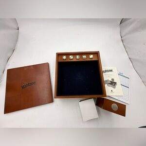 Michael Graves Design YAHTZEE Game Custom Wooden Box & Cup w/ Score Sheets